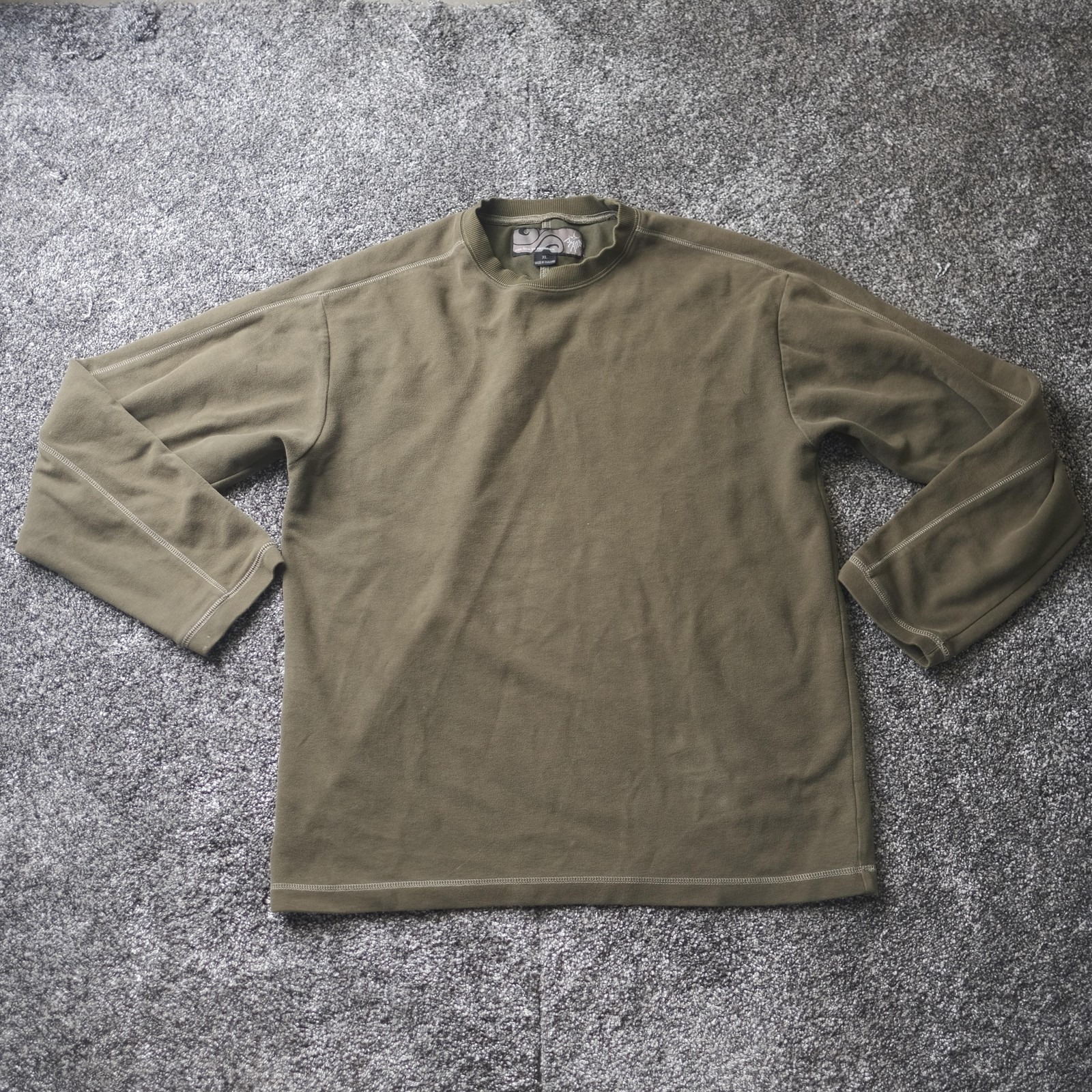 Prana Sweatshirt Mens Xl Green Pullover Crew Neck Fleece Embroidered Logo